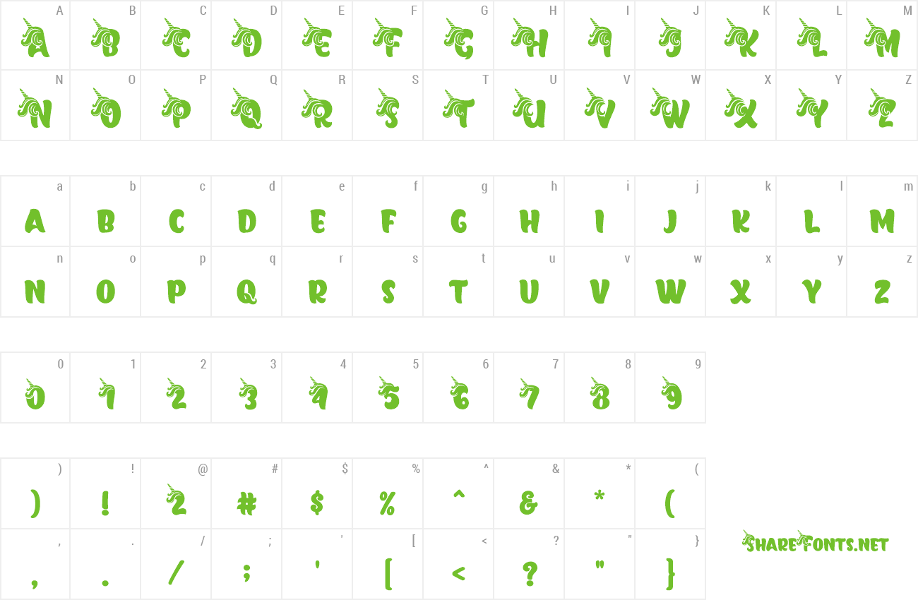 Font Magic Unicorn preview